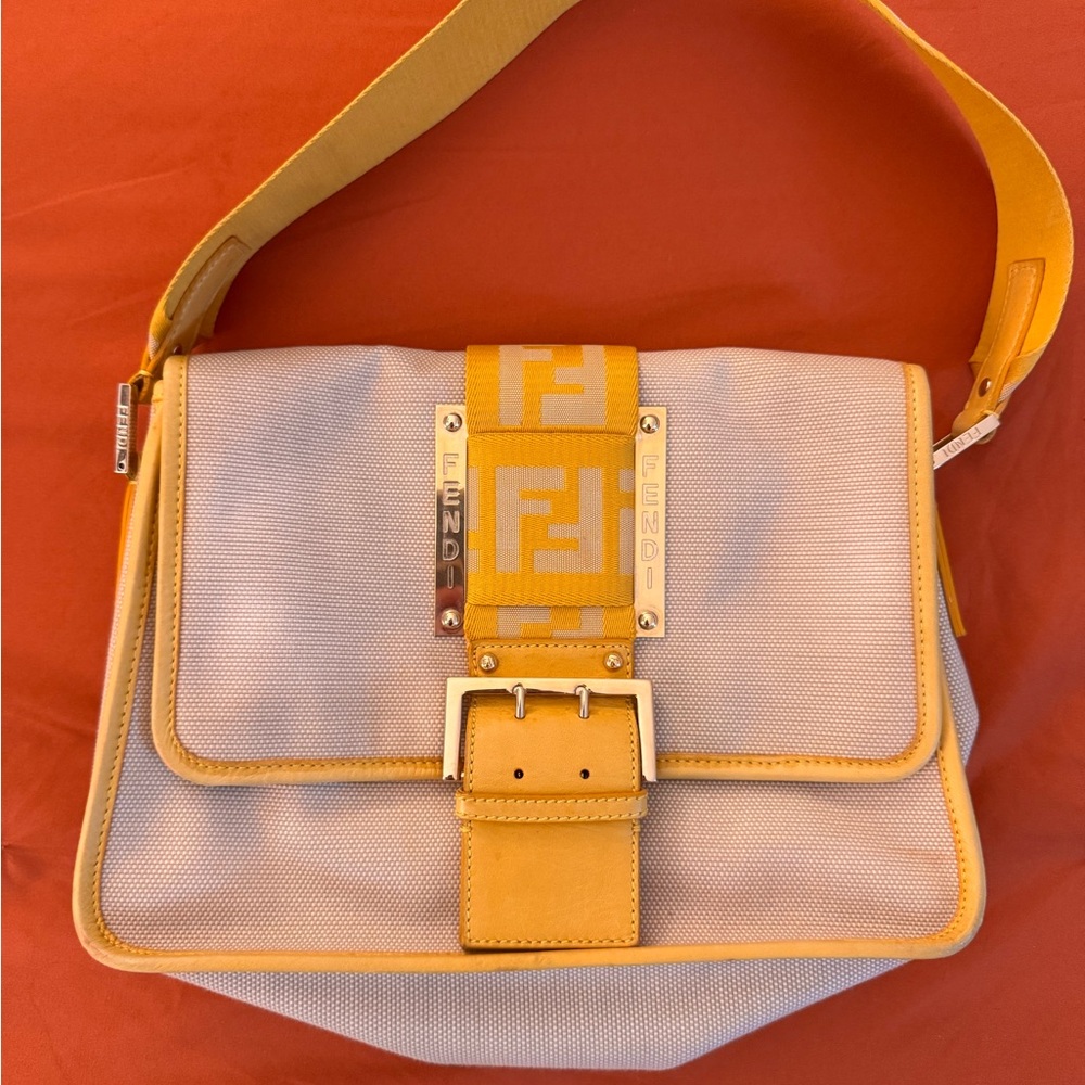 Fendi Yellow and Cream hand Bag